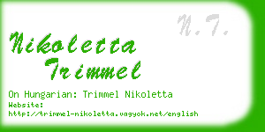 nikoletta trimmel business card